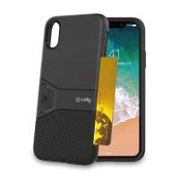 Stock telefonia custodia celly per apple iphone x/xs 58'' gel tpu retro pocket black-Celly