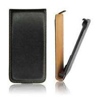 Stock telefonia cover per samsung s8600 wave 3 top open pelle black-No brand