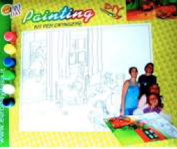 Cartoleria Kit per dipingere con colori e pennelli e fogli